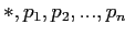 $ *,p_1,p_2,...,p_n$