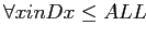 $ \forall x in D x \le ALL$