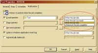 Рис. 2. Выбор условия уведомления оператора по e-mail о выполнении задания