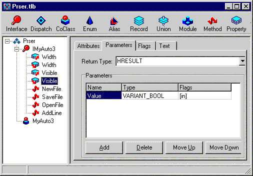 Библиотека типов сервера автоматизации после описания свойств и методов объекта IDispatch