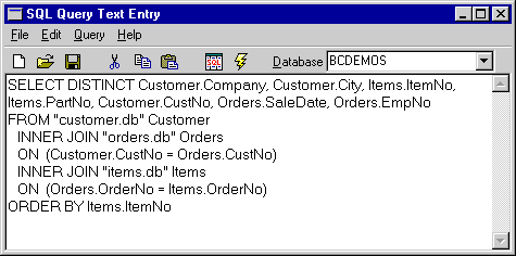 Редактор текста запросов  SQL Builder