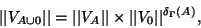 \begin{displaymath}
\vert\vert V_{A \cup 0}\vert\vert=\vert\vert V_A\vert\vert \times \vert\vert V_0\vert\vert^{\delta_{\Gamma}(A)}, \tag{4}
\end{displaymath}