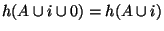 $ h(A\cup i\cup 0)=h(A\cup i)$