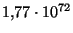 $ 1{,}77 \cdot10^{72}$