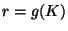 $ r=g(K)$