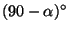 $ (90-\alpha)^\circ$