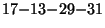 $ 17{-}13{-}29{-}31$