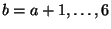 $ b\hph={a+1,\dots,6}$