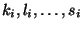 $ k_i,l_i,\dots, s_i$