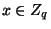 $ x\in Z_q$