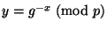 $ y=g^{-x}\nmod p$