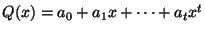 $ Q(x)=a_0+a_1x+\dots +a_tx^t$
