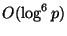 $ O(\log^6p)$