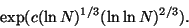 \begin{displaymath}\exp(c(\ln N)^{1/3}(\ln\ln N)^{2/3}).\end{displaymath}