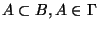 $ A\subset B, A\in \Gamma$